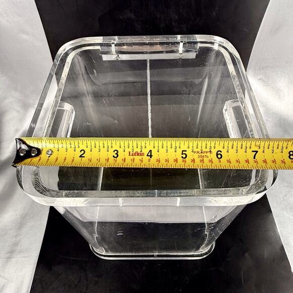 Vintage Wilardy Clear Lucite Ice Bucket Box Hinged Lid MCM Hollywood Regency 10” - Picture 6 of 13